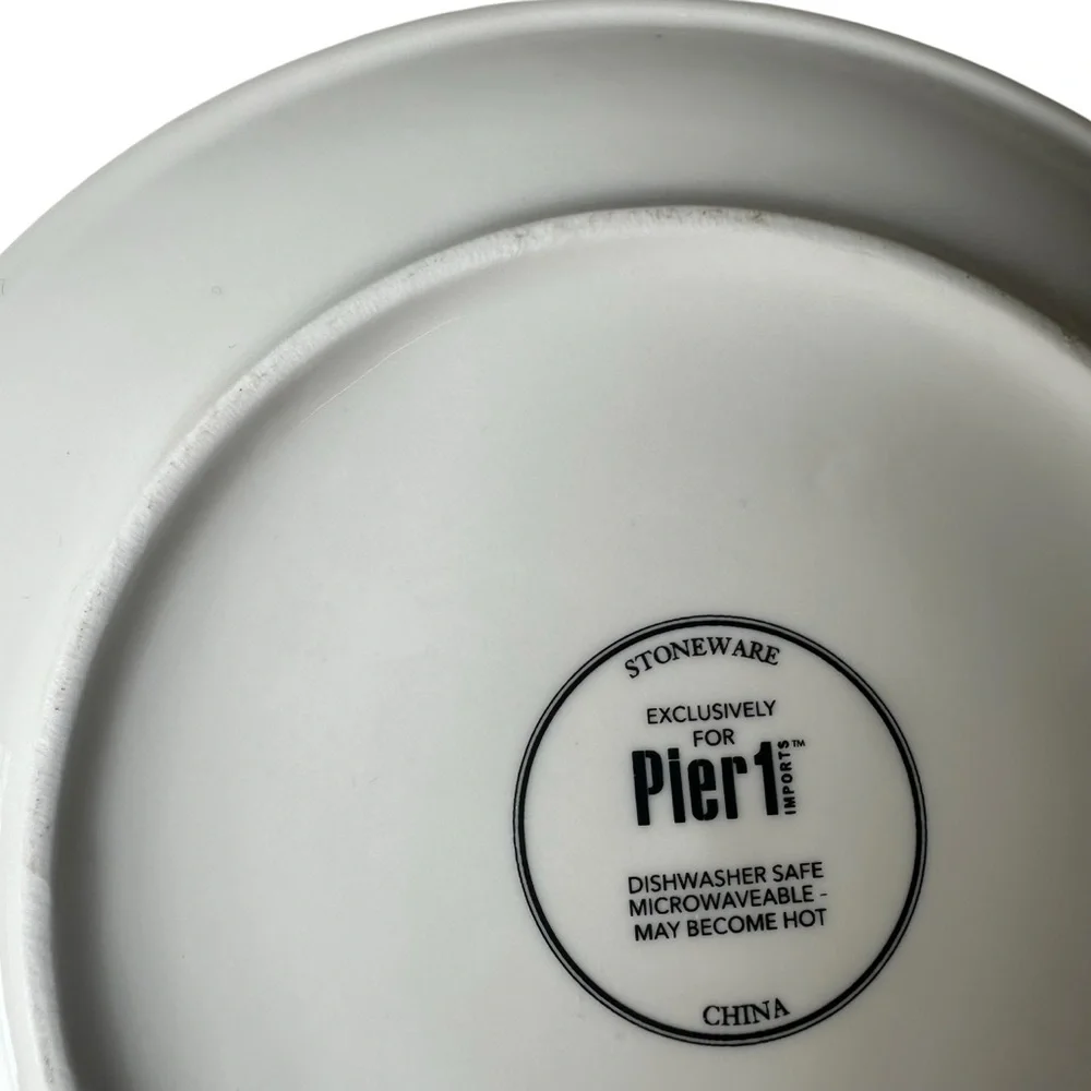 Blue White Bunny Rabbit Stoneware Plate by Pier 1 8” Spring Decor Set of 2 - Picture 6 of 7